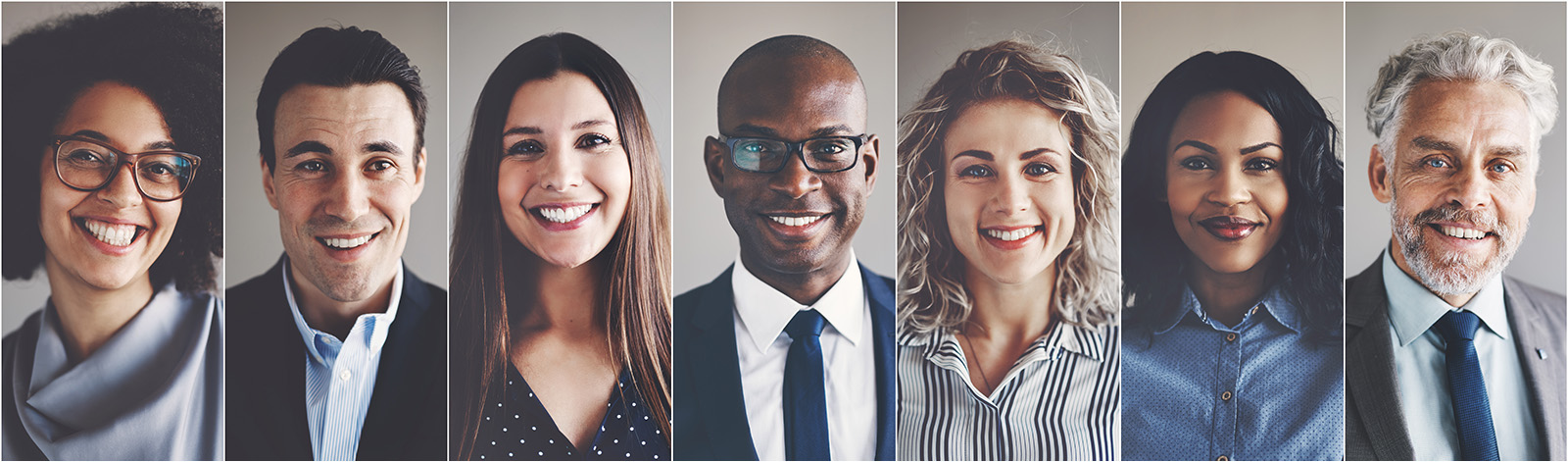 headshots of 7 business professionals